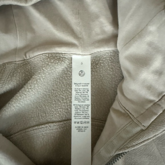 Lululemon Scuba Full-Zip Cropped Hoodie Mojave Tan 6 - Picture 9 of 11